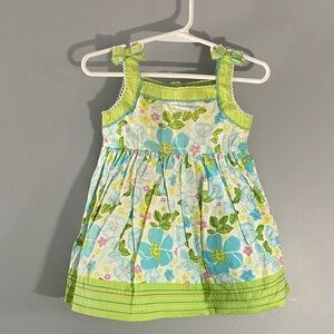 George Kids Dress with Green and Blue Floral DesignSize 12 Months